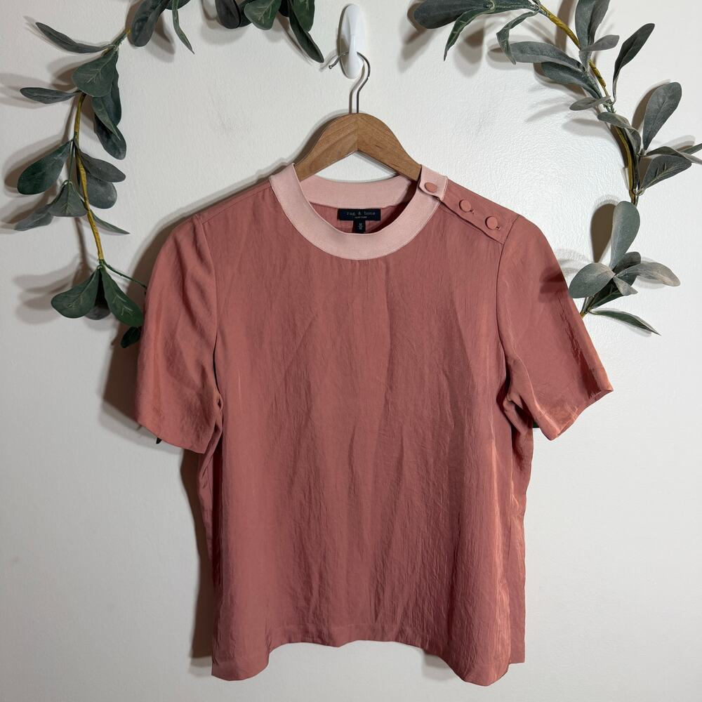 Rag & Bone Blush Short Sleeve Blouse